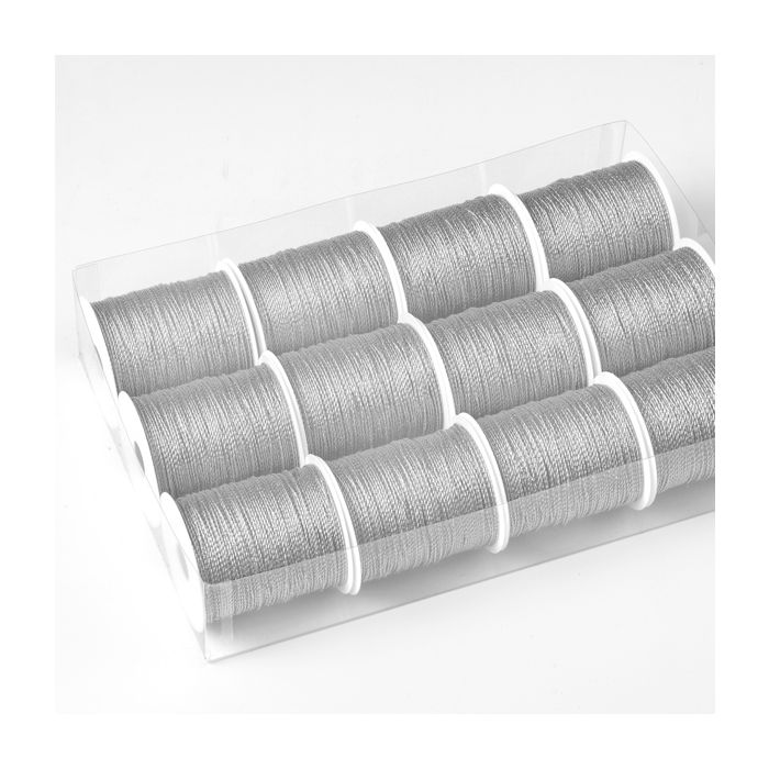 Rocchette cordonetto - 2 capi - 20 mt - argento - Brizzolari - conf. 12 pezzi main product photo