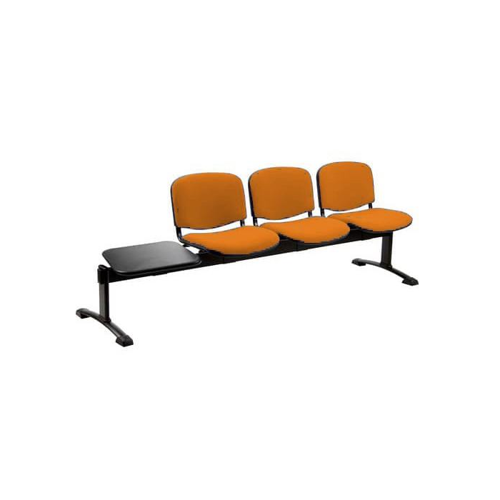 Panca 3 posti attesa Unisit Dado D53PT con tavolino - rivestimento Eco arancione - D53PT/EA main product photo