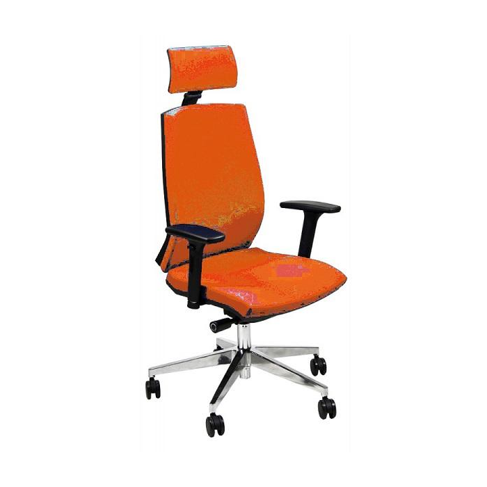 Sedia operativa girevole Unisit Larissa LR1SB con poggiatesta - rivestimento Eco arancione - LR1SB/EA main product photo