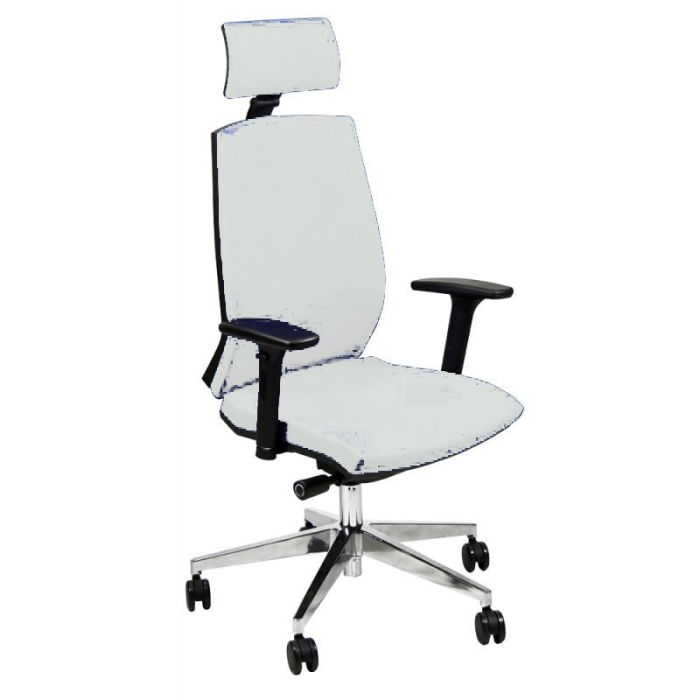 Sedia operativa girevole Unisit Larissa LR1SB con poggiatesta - rivestimento pelle bianco - LR1SB/PQ main product photo