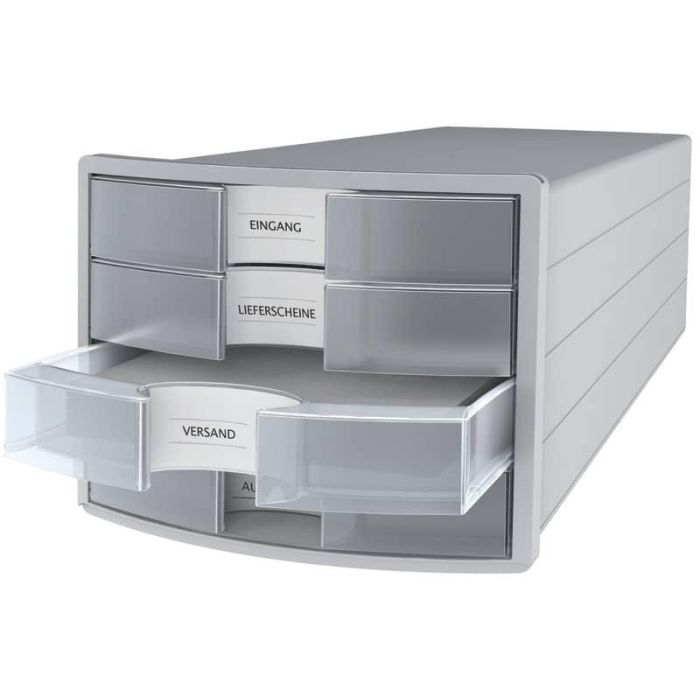 Cassettiera IMPULS HAN in polistirolo con 4 cassetti chiusi per A4/C4 grigio-trasparente - 1012-63 main product photo