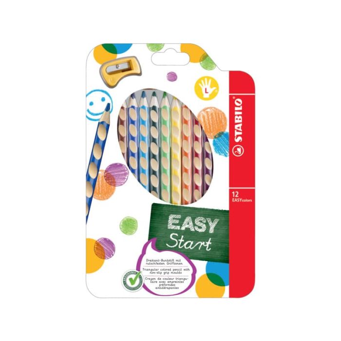 Matite colorate Stabilo EASYcolors per mancini assortiti astuccio da 12 - 331/12 main product photo