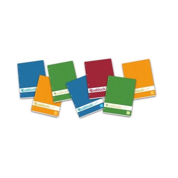 Blocco collato Pigna Quablock 50 fogli forati A5 - 5M quadrettato - 80 g/m - conf. 5 pezzi - 00609765M main product photo