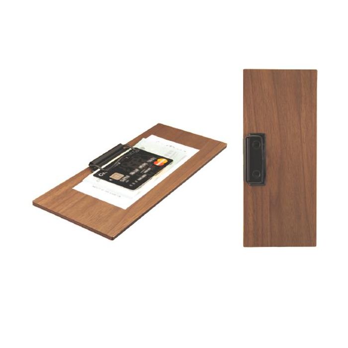SECURIT Porta Conto in legno 24x10cm con fermaglio Walnut main product photo