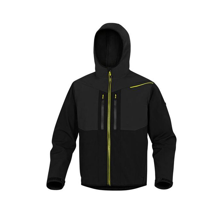 Giacca Softshell Horten - tessuto Softshell/poliestere/elastan - con cappuccio - taglia XXL - nero/giallo - Deltaplus main product photo