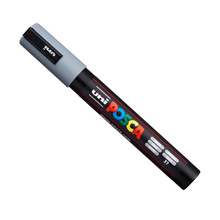 Marcatore a tempera Posca Uni-Ball punta media 2,5 mm grigio M PC5M GR main product photo