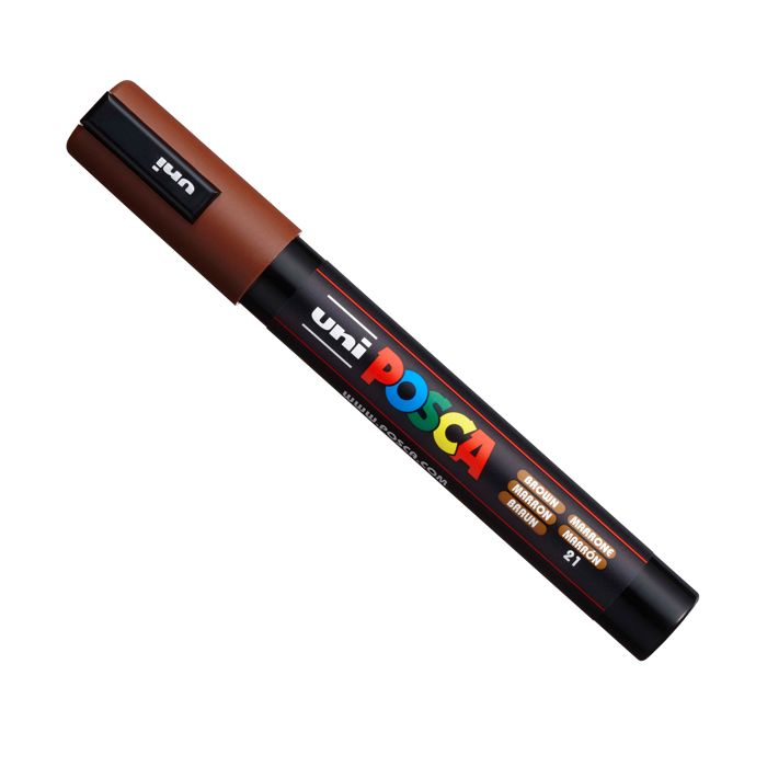 Marcatore a tempera Posca Uni-Ball punta tonda 1,8-2,5 mm marrone M PC5M M main product photo