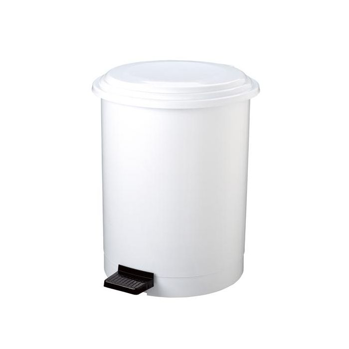 MEDIALINTERNATIONAL Pattumiera a pedale Ruf - diametro 44,5 cm - altezza 54 cm - 40 L - bianco - Medial International main product photo