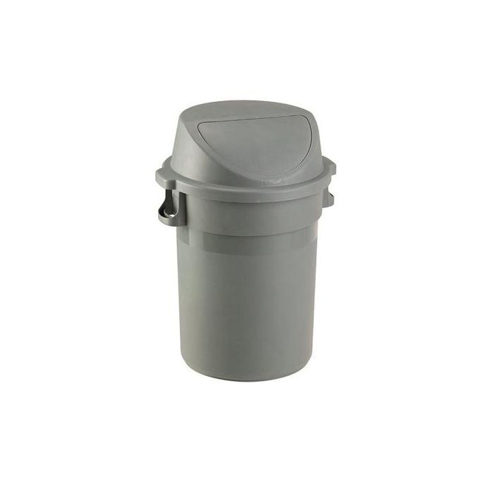 MEDIALINTERNATIONAL Bidone Maxipush - diametro 55,5 cm - altezza 78 cm - PPL - 80 L - grigio - Medial International main product photo