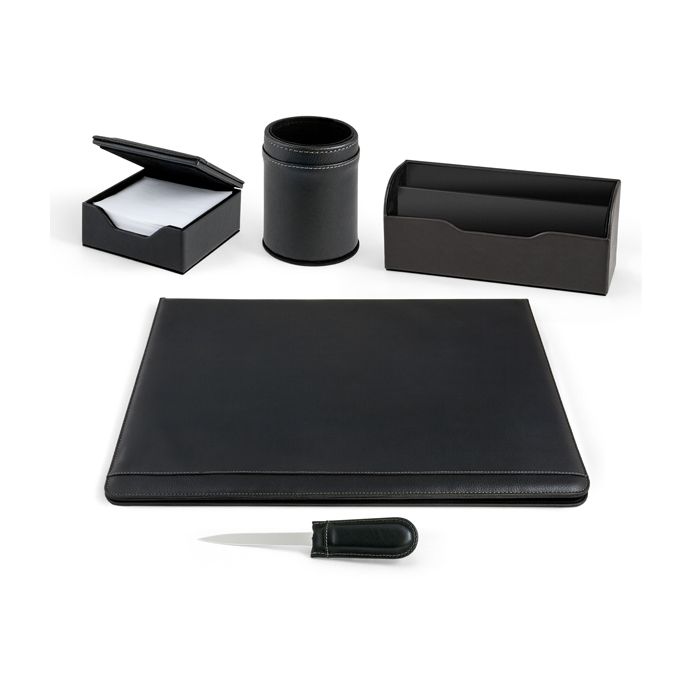 Set scrivania William in sintetico - 5 componenti - nero - Niji Italiana main product photo