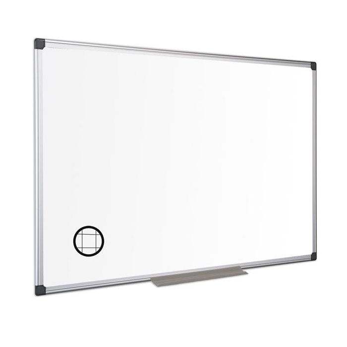 Lavagna magnetica Maya a quadretti - 90x120 cm - bianco - Bi-Office main product photo