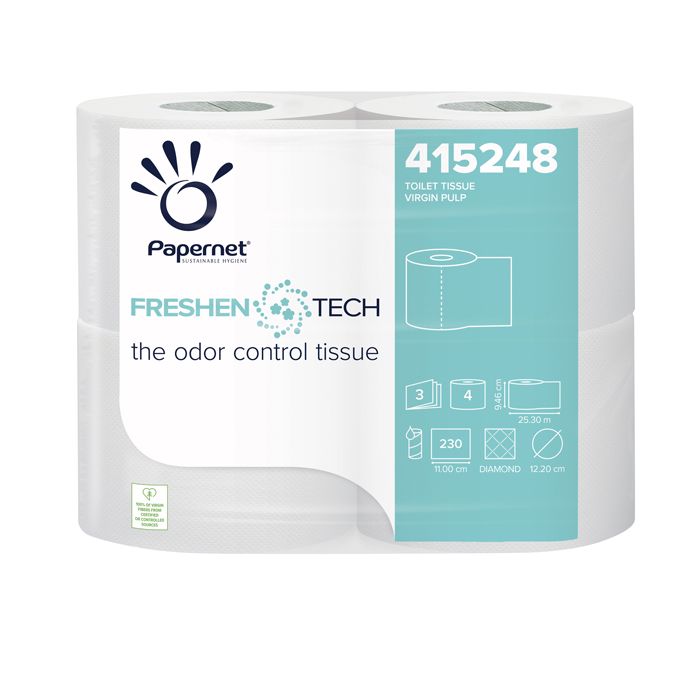 Carta Igienica Freshen tech 3 veli - 230 strappi - conf. 4 rotoli Papernet bianco 415248 main product photo