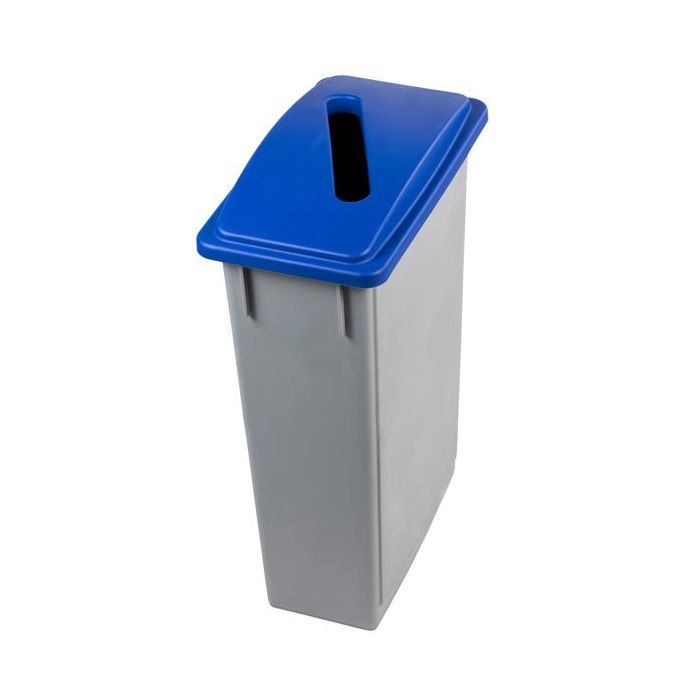 MEDIALINTERNATIONAL Contenitore Office 90 - con feritoia per carta - 29,5x52x83,5 cm - 90 L - grigio/blu - Medial International main product photo
