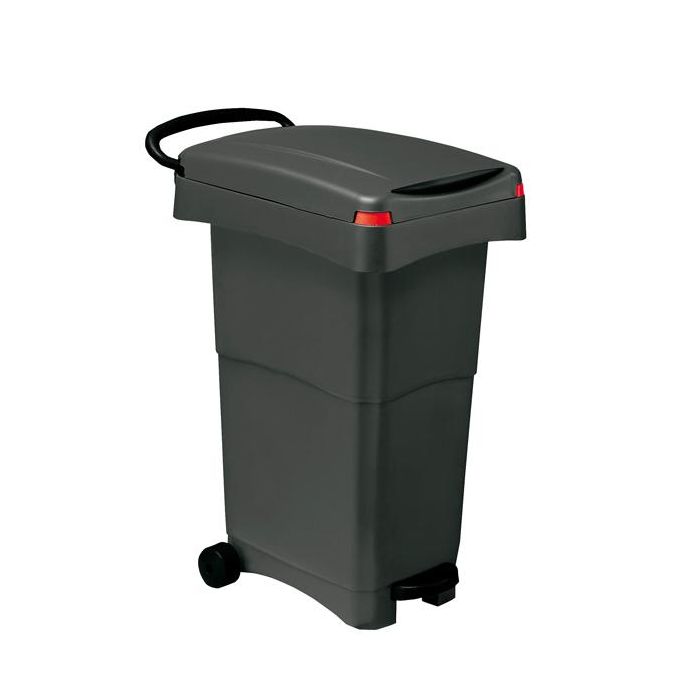 MobilPlastic Bidone mobile a pedale - 80 L - 40x65x81 cm - PPL - grigio - Mobil Plastic main product photo
