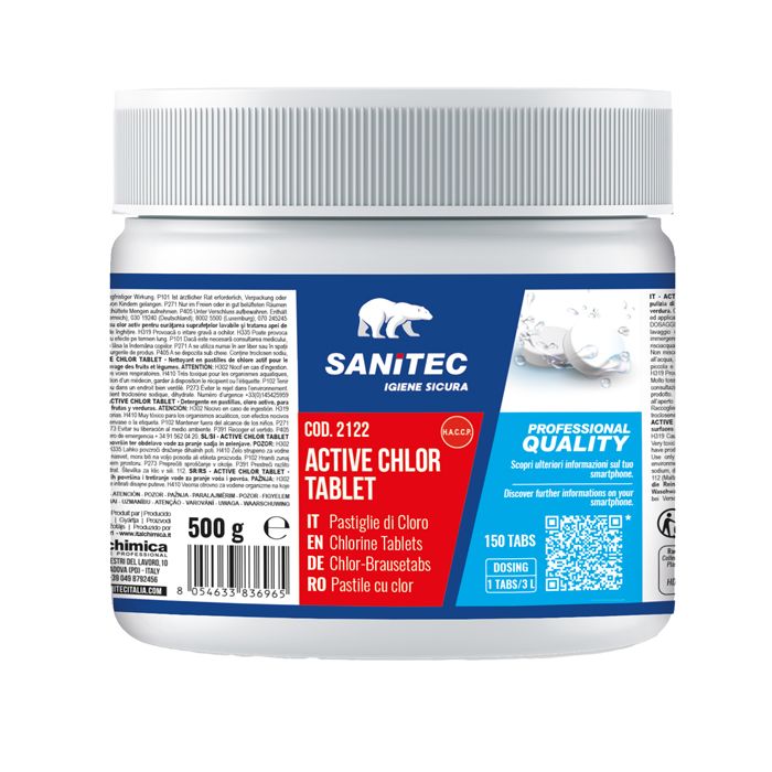 Detergente in pastiglie al cloro attivo Active Chlor Tablet Sanitec 500 g 2122 main product photo