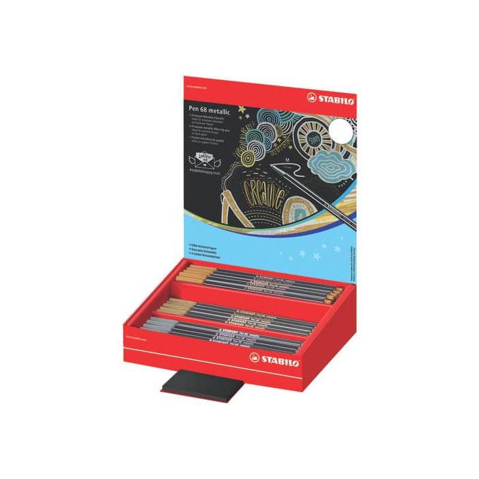 Display da banco Stabilo Pen 68 metallic - 60 pezzi - colori assortiti 68/60-8-1 main product photo