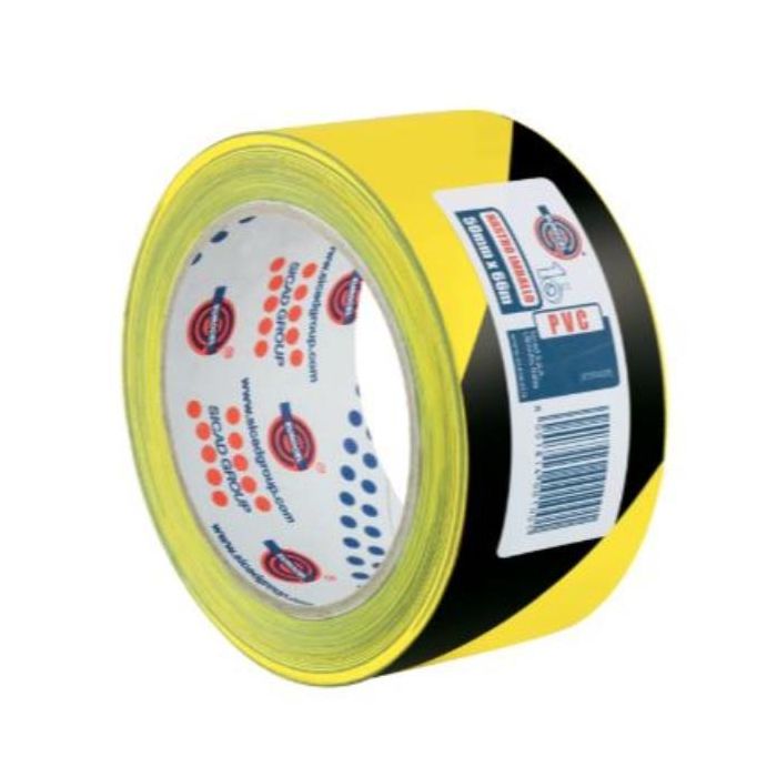 Nastro di sicurezza Eurocel nero/giallo in PVC - 50 mm x 66 m - 1000000398 main product photo
