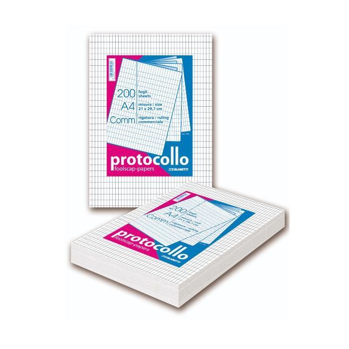 Fogli protocollo A4 - 60 gr/mq - Blasetti commerciale - senza margini - Risma da 200 fogli - 1285 main product photo