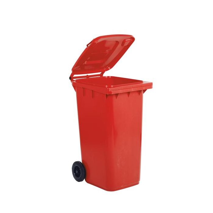 MobilPlastic Bidone carrellato 240Lt rosso per raccolta differenziata main product photo