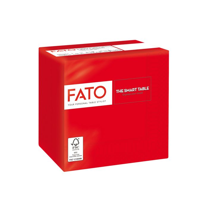 Tovagliolo - carta - 24 x 24 cm - 2 veli - rosso - Fato - conf. 100 pezzi main product photo