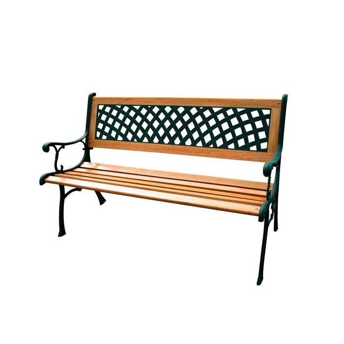 Panca da giardino Rombo - in ghisa e legno - 74 x 52 x 125 cm - Garden Friend main product photo