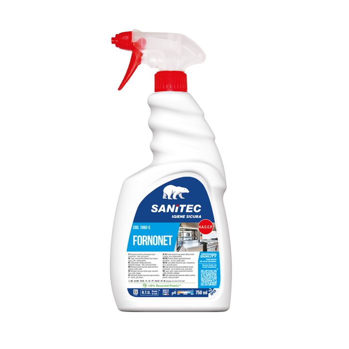Detergente alcalino schiumogeno super concentrato per forni, grill, piastre Fornonet Sanitec 750 ml - 1960-S main product photo