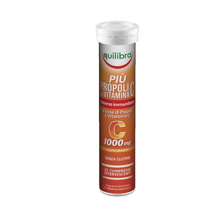 Integratore PiU' Propoli con vitamina C - gusto arancia - 20 compresse (88 gr cad.) - Equilibra main product photo