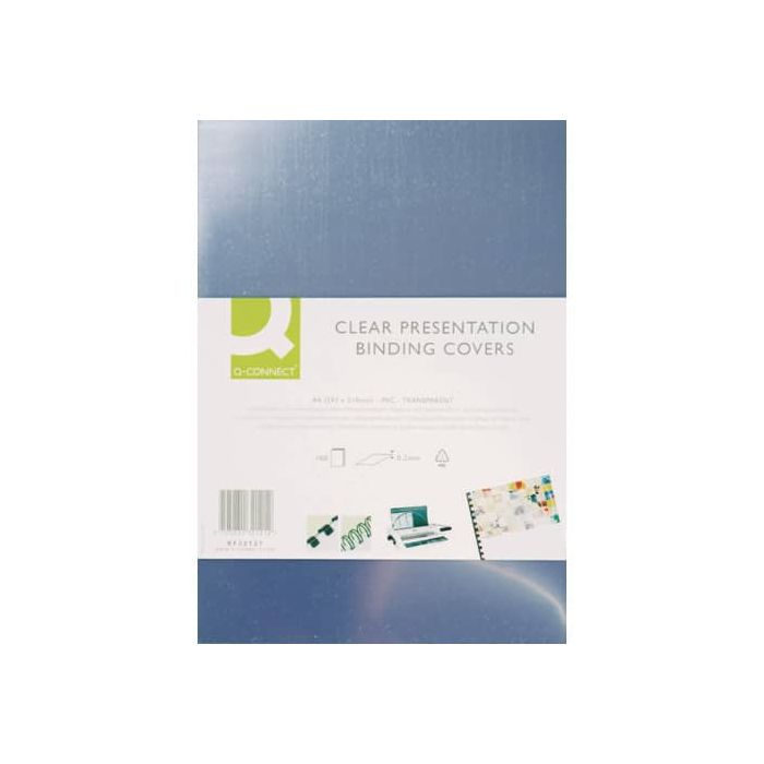 Copertina per rilegatura Q-Connect A4 250 µm trasparente conf. 100 pezzi - KF24011 main product photo