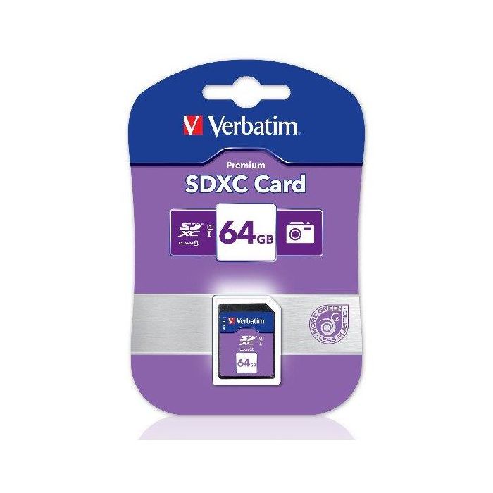 VERBATIM SECURE DIGITAL CARD 64GB XC CLASS UH S-1 main product photo
