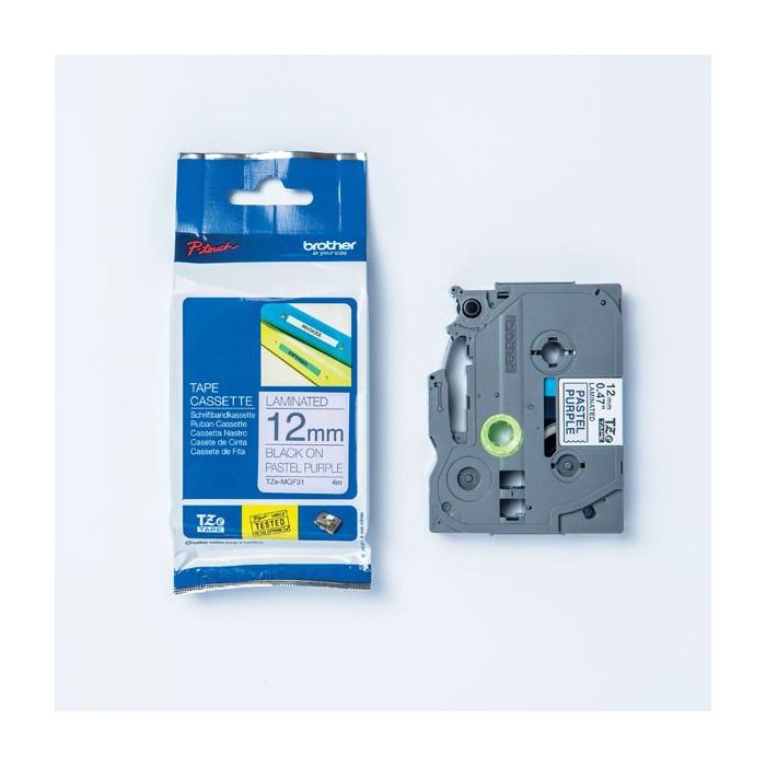 Brother - Nastro laminato pastello 12 mm - nero/blu - TZEMQ531 main product photo
