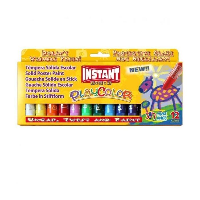 Istant TEMPERA SOLIDA PLAYCOLOR 12 COLORI in STICK da 10GR main product photo
