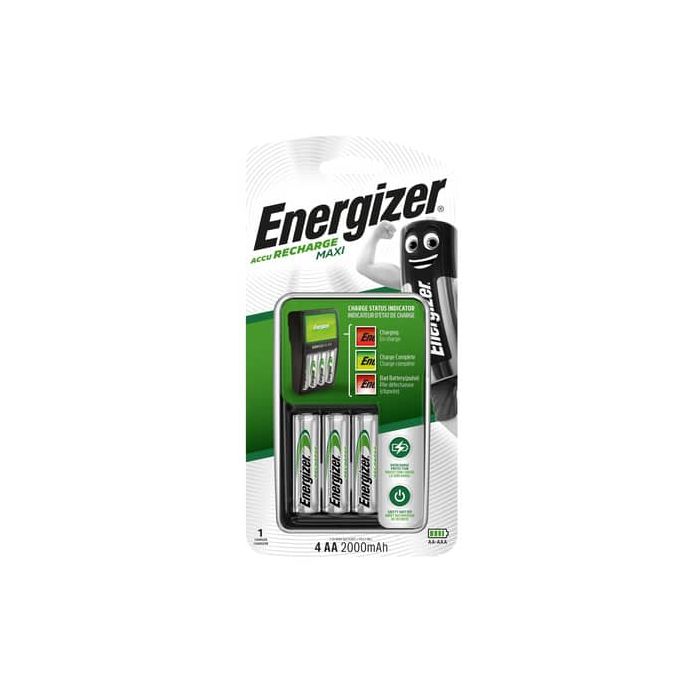 Caricabatterie ENERGIZER Maxi Charger 2000mAh incluse 4 batterie Power Plus AA - E300321202 main product photo