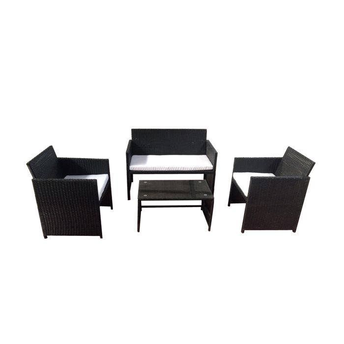 Salotto Valencia - nero/bianco - Garden Friend - set 4 elementi main product photo