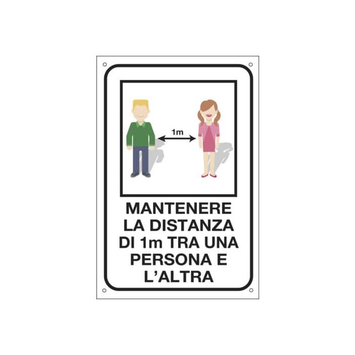 Cartello informativo 20x30 cm Cartelli Segnalatori ''Mantenere la distanza di 1 metro tra una persona e l'altra'' - 35334 main product photo