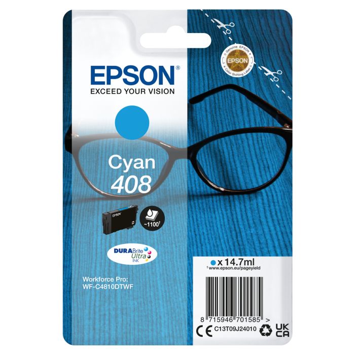 Epson - Cartuccia DuraBrite Ultra 408 - Ciano - C13T09J24010 main product photo