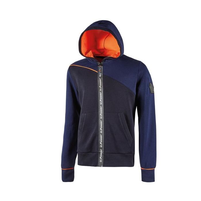 Felpa Jupiter - con cappuccio - taglia L - blu/arancione - U-Power main product photo