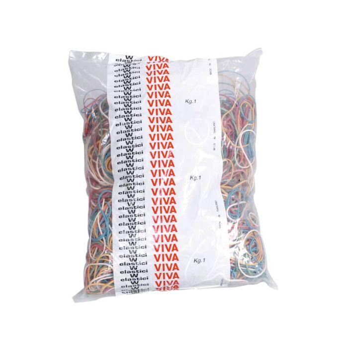 Elastici VIVA in busta in gomma colore e formati assortiti conf.1000 gr - A1000 main product photo