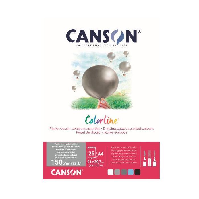 Album da disegno Canson Colorline A4 150 g/m 25 fg. Assortimento Aria C31074P004 main product photo
