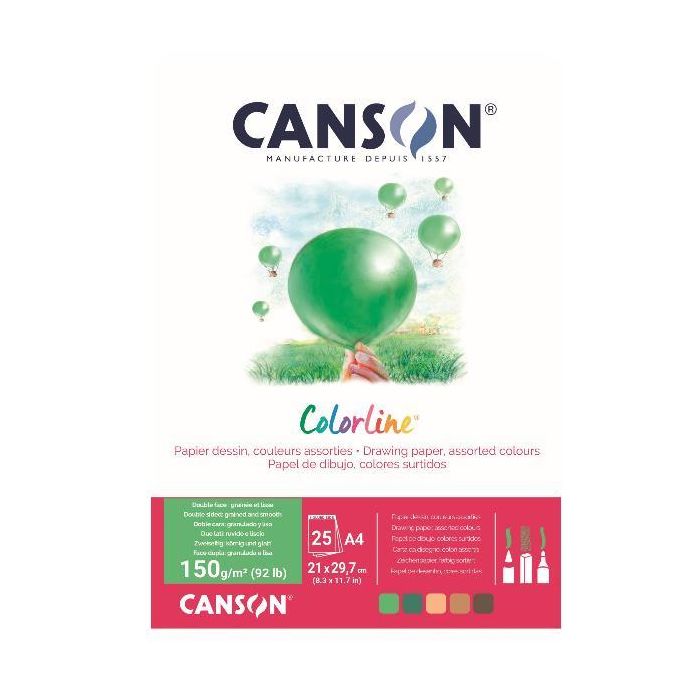 Album da disegno Canson Colorline A4 150 g/m 25 fg. Assortimento Terra C31074P003 main product photo