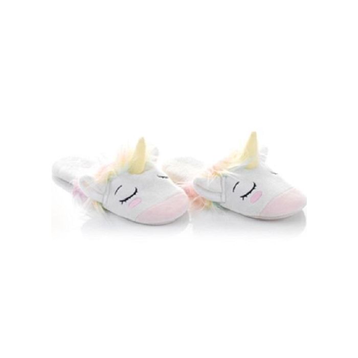 Pantofole Unicorno, chiuse davanti e aperte dietro, morbide di peluche main product photo