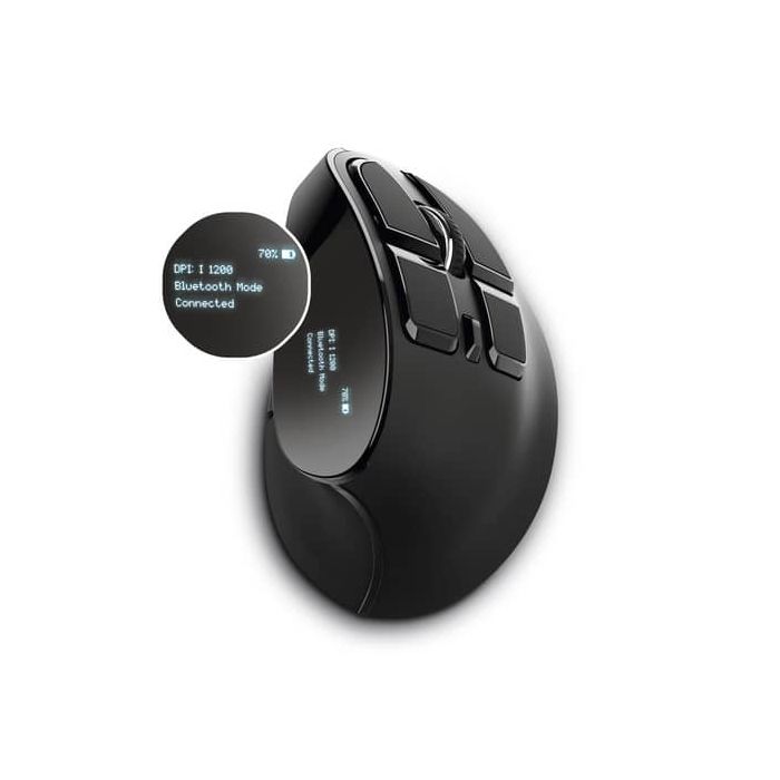 Mouse verticale ergonomico wireless Trust VOXX ricaricabile - ricevitore USB A 2.0 con display - nero 23731 main product photo