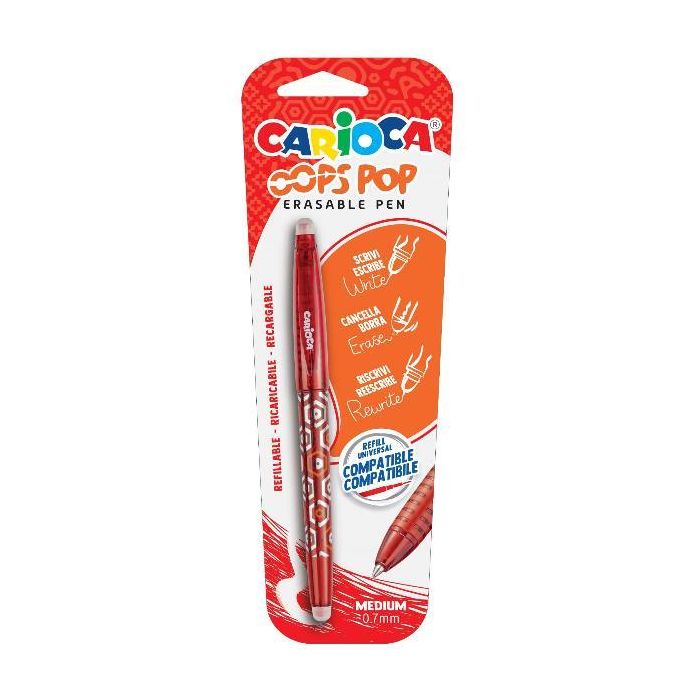 Penna cancellabile Carioca Oops Pop punta media 0,7 mm rosso 41044/03 main product photo