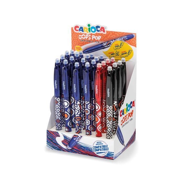 Espositore 24 penne cancellabili Carioca Oops Pop punta media 0,7 mm assortiti 41045 main product photo