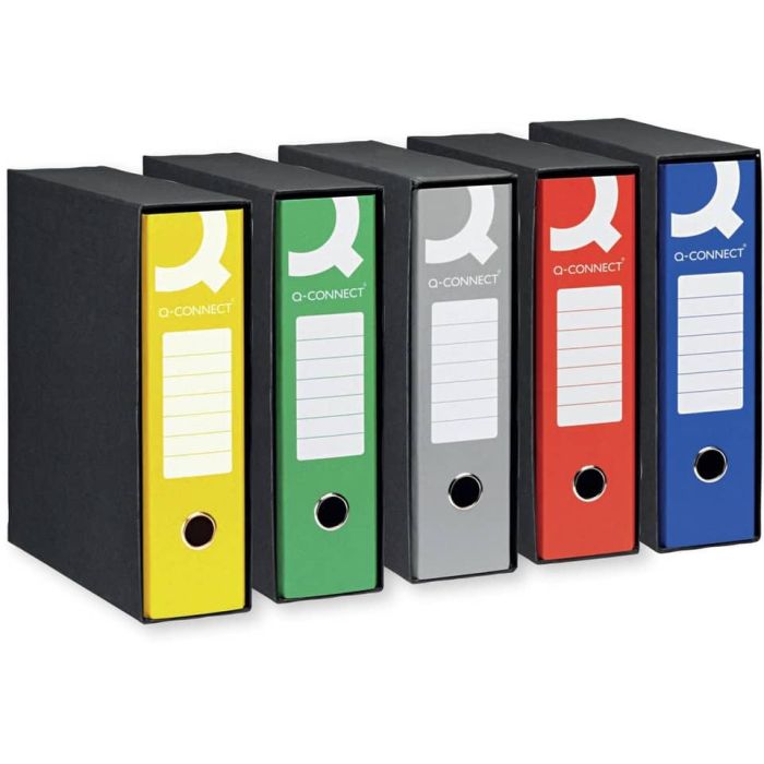 Registratore protocollo con custodia Q-Connect dorso 8 cm - 28.5x34.3 cm - giallo Q/PROT8GI main product photo