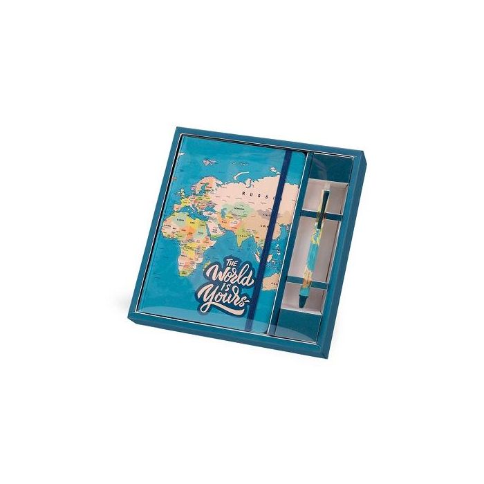 Set Notebook A5 + penna cancellabile BLUE MAPS- I TOTAL main product photo