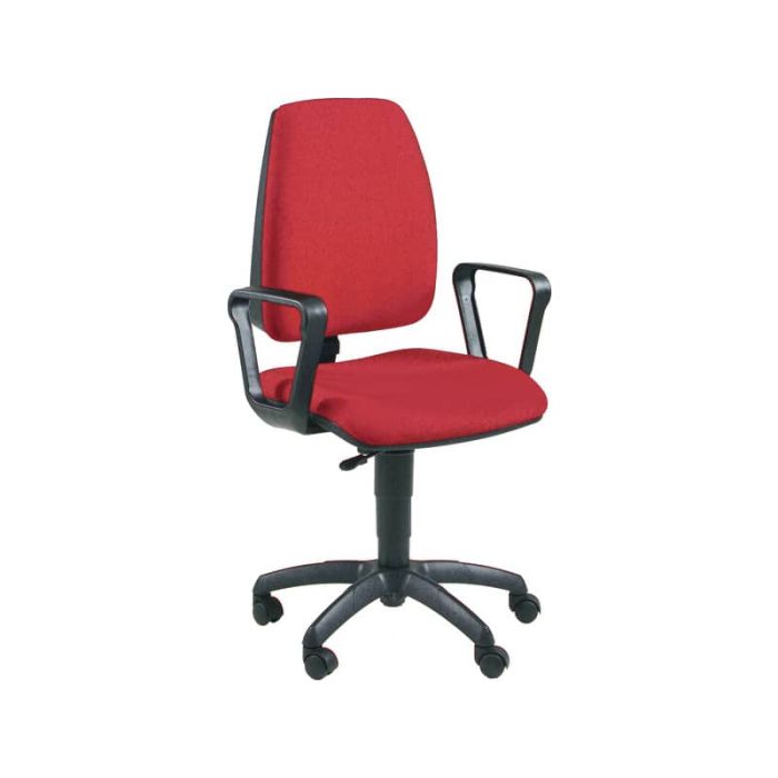 Sedia operativa girevole Unisit Jupiter JUBR Eco smart - rivestimento ignifugo rosso - con braccioli - JUBR/IR main product photo