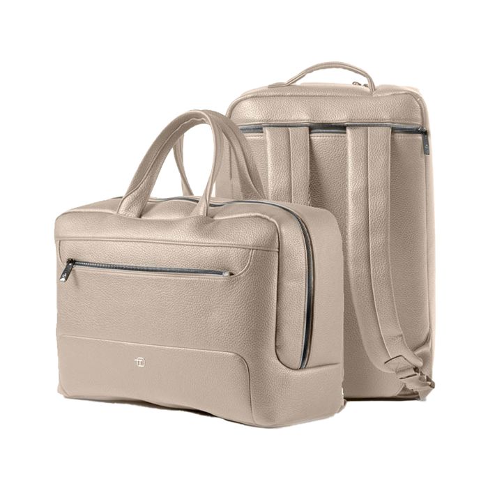 IN TEMPO Borsa zainabile bi-bag Gate Trended - 42 x 28 x 14 cm - ecopelle - ghiaccio - InTempo main product photo