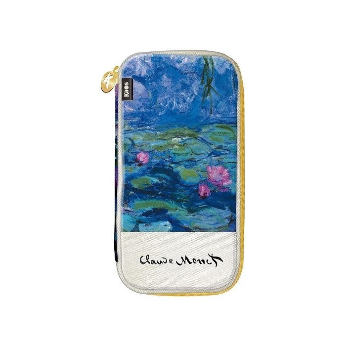 KAOS Classic - Astuccio Organizer con Cerniera - Monet Ninfee - semi rigido, zip interna e tasche porta penne - cm 9x16x2 main product photo
