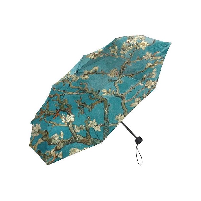 Kaos - Ombrello da Pioggia Pieghevole - Intelaiatura in ferro con asta a 3 scatti - 280 gr - 25x5 cm- Tessuto in Poliestere stampato - custodia personalizzata - Van Gogh Rami di Mandorlo in Fiore main product photo
