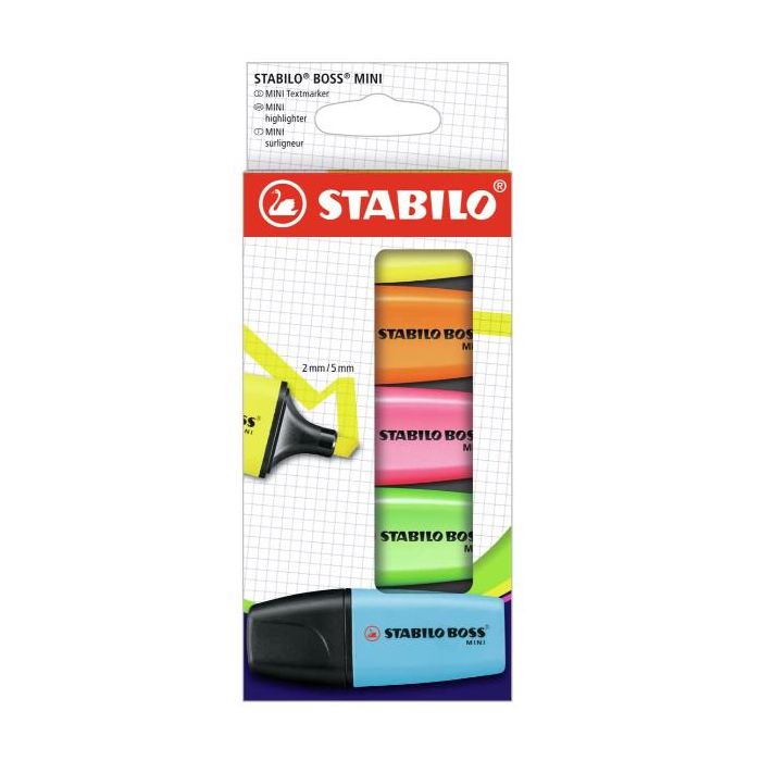 Evidenziatore Stabilo Boss Mini - conf. 5 pz in colori assortiti 07/5-2-01 main product photo